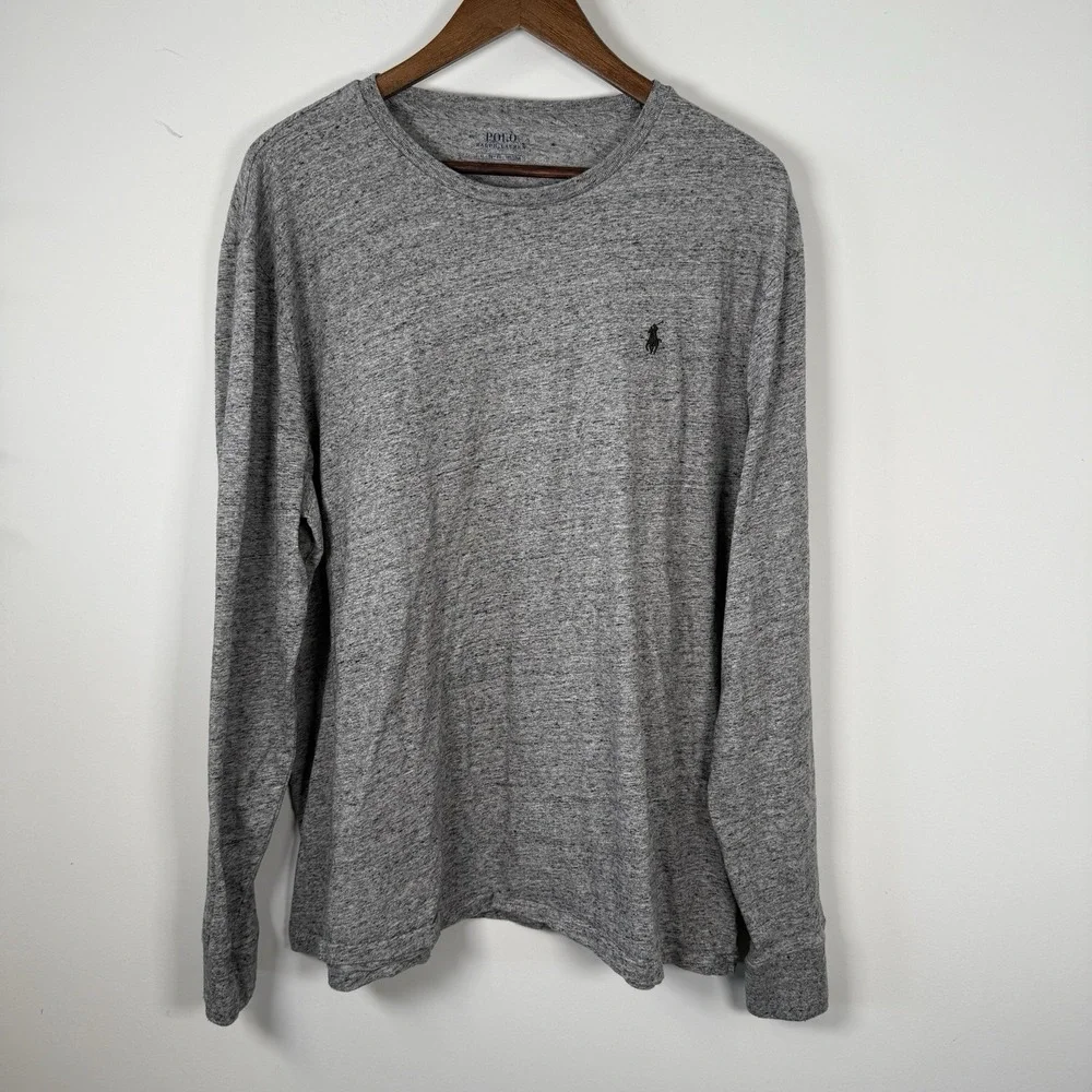 Polo Ralph Lauren Long Sleeve Shirt Gray Hesthered XL Casual